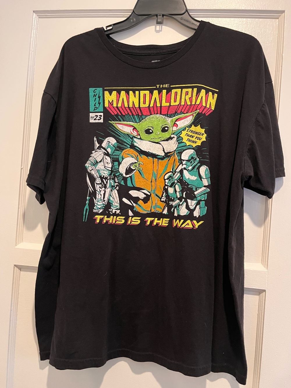 Fifth Sun Black The Mandalorian Graphic Tee with Green and Orange Print